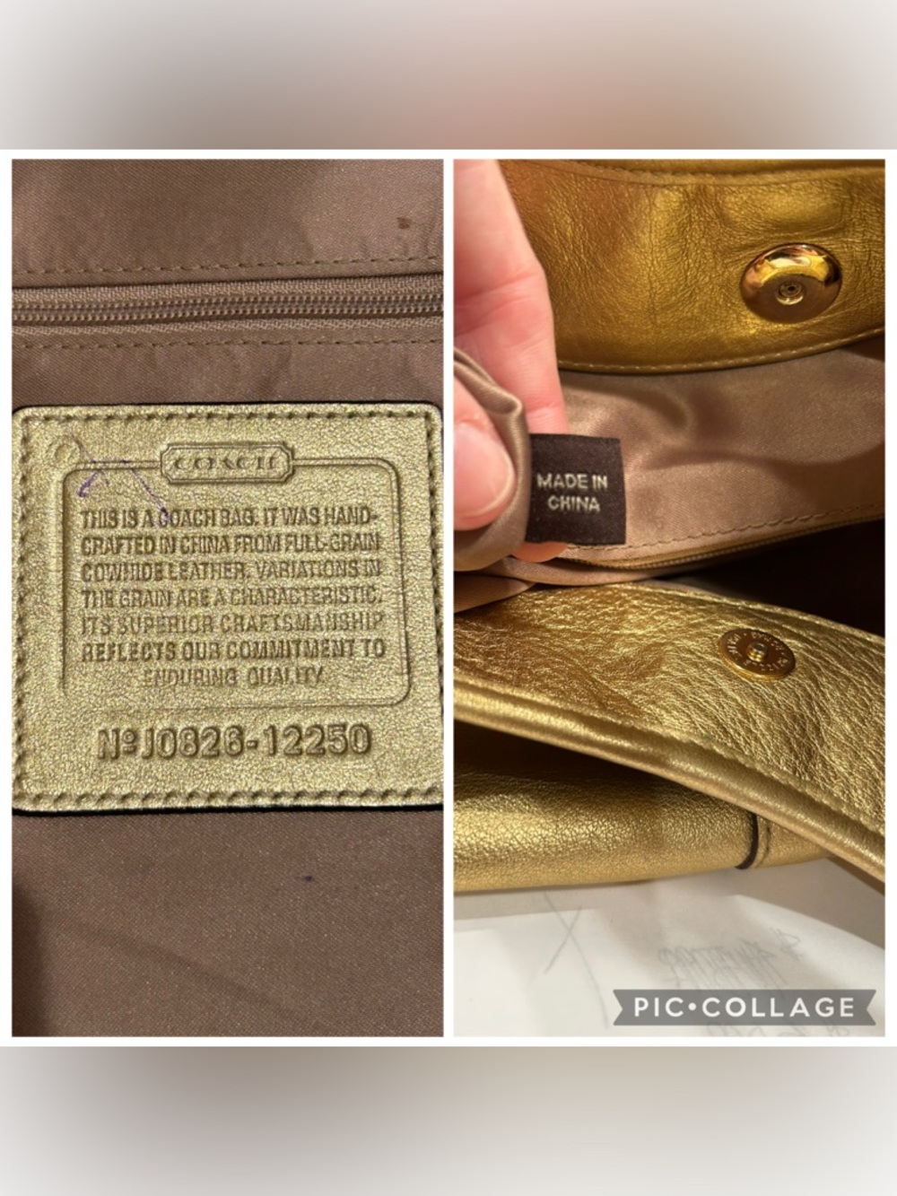 Coach Ergo Convertible Tote in Yellow Gold Metallic - Picture 12 of 16